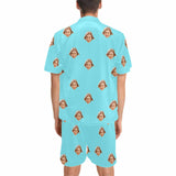 Custom Face Men's Pajama Set Personalized Face Long Sleeve&Short Sleeve Pajamas Set