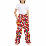 Custom Any Face Kids Pants 2Y-15Y Face Christmas Pajamas Pants Personalized Red Pajama Pants