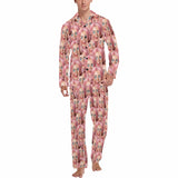 Custom Multi-Face Long Sleeved Pajamas Personalized Men's Girlfriend Face Long Set