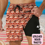 Personalized Face Swim Trunks Custom Multiface Quick Dry Men's Swim Shorts