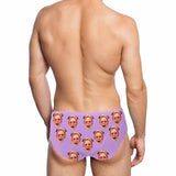 Custom Face Multi Color Men's Quick Dry Stretch Swimming Briefs