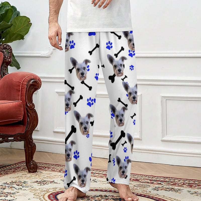 Couple&Kids Pants Custom Dog Face Unisex Pajama Pants Personalized Any Photos Long Pants Pajama