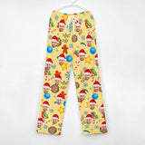 Unisex Pajama Pants Custom Face Christmas Yellow Pajama Pants For Men&Women Personalized Any Photos Pajama Pants