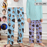 30 Colors Custom Photo Unisex Pajama Pants For Adult&Kids Custom Face Solid Colors Pajama Pants