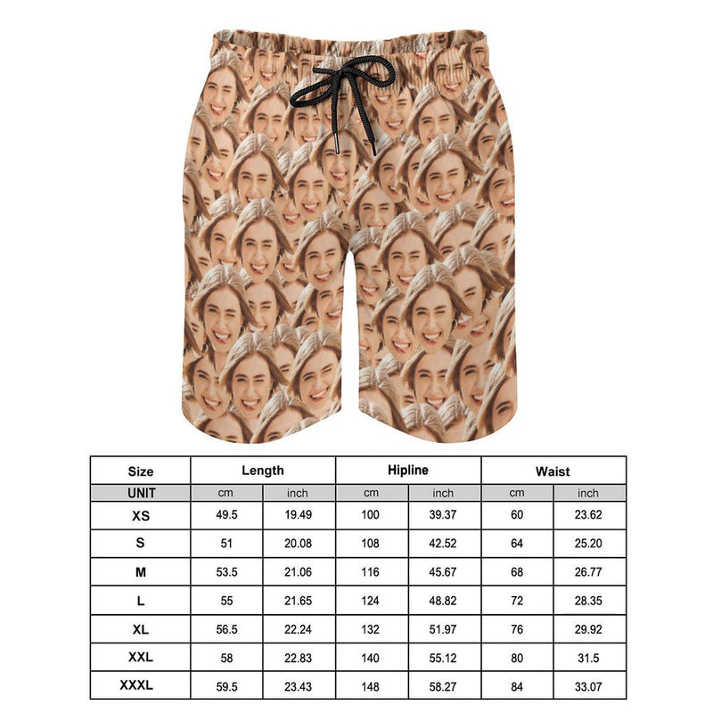 Custom Seamless Multi Face One Piece Swimsuit&Swim Shorts Personalized Couple Matching Swimwear