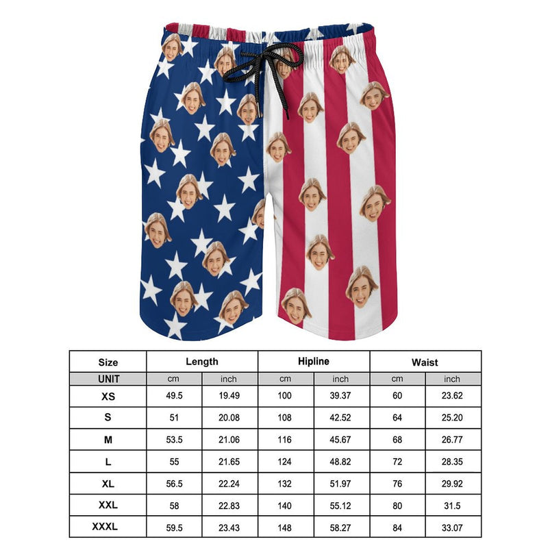 Custom Flag Face Bikini Swimsuit&Swim Shorts Personalized Couple Matching Swimwear
