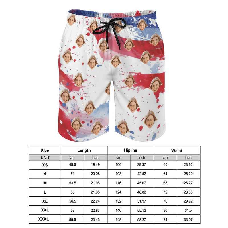 Custom Flag Design Face One Piece Swimsuit&Swim Shorts Personalized Couple Matching Swimwear