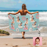 Custom Face Bath Towel Beach Towel Pool Towel Camp Towel