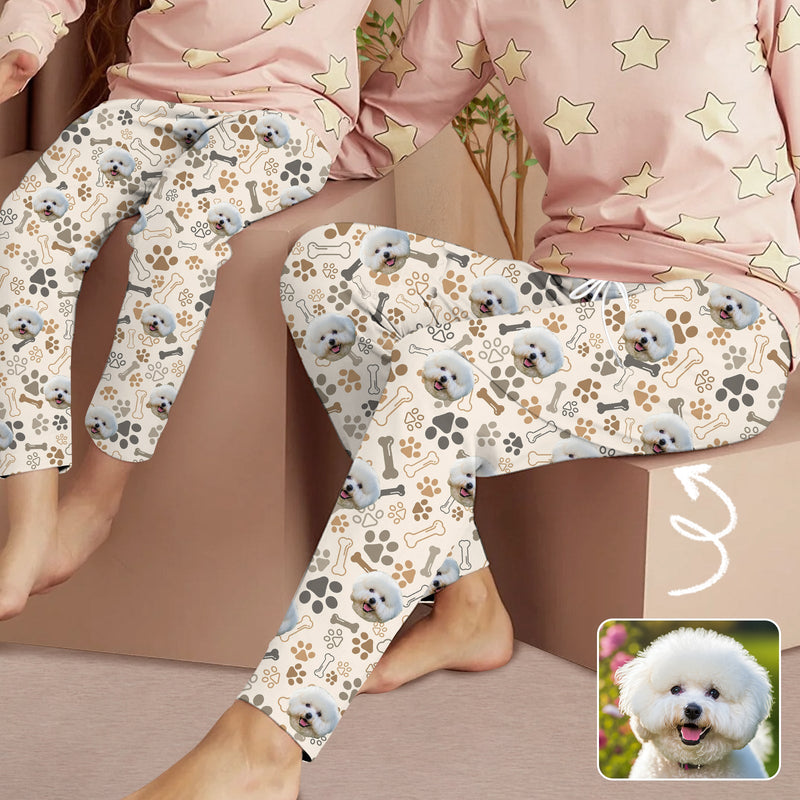 Custom Photo Unisex Pajama Pants Custom Dog Paw Pajama Pants For Men&Women