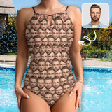 Custom Face Swimsuit Personalized Multi-Face One Piece Swimsuit Slip Backless Bathingsuit