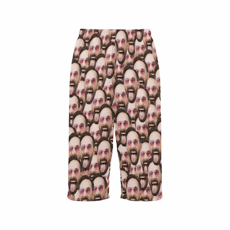 Custom Multi-Face Cropped Pajama Pants For Women Personalized Face Pajama Pants