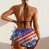 Custom Flag Bikini Set&Beach Wrap Personalized Face Flag Triangle Bikini Set&Bikini Cover Up