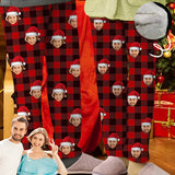 Unisex Pajama Pants Custom Face Christmas Red Pajama Pants For Men&Women Personalized Any Photos Pajama Pants