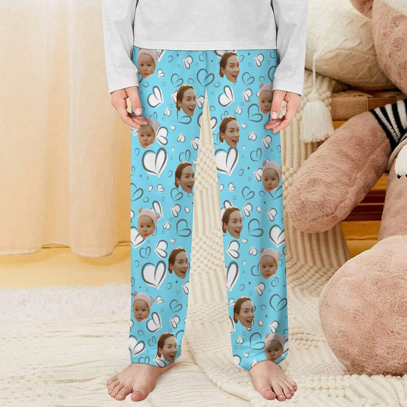 Custom Photo Unisex Pajama Pants For Adults&Kids Custom 30+Colors Face Pajama Pants