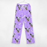 Couple&Kids Pants Custom Dog Face Unisex Pajama Pants Personalized Any Photos Long Pants Pajama