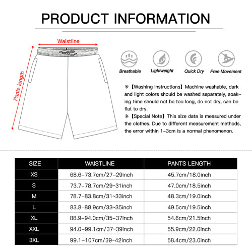 Custom Face Flowers Fruit Men's Quick Dry 2 in 1 Surfing & Swim Shorts Beach Shorts Male Gym Fitness Shorts