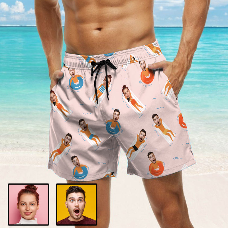 Custom Face Swim Trunks Swim Shorts Personalized Pink Swimming Swim Trunks