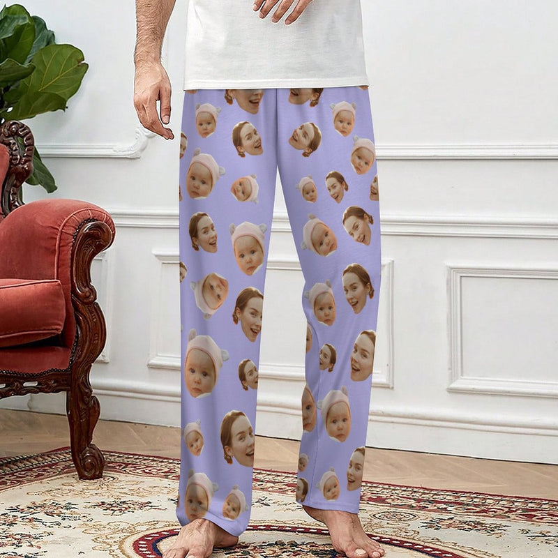 30 Colors Custom Photo Unisex Pajama Pants For Adult&Kids Custom Face Solid Colors Pajama Pants