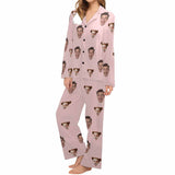 Custom Face Women's Pajama Set Personalized Face Long Sleeve&Short Sleeve Pajamas Set