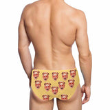 Custom Face Multi Color Men's Quick Dry Stretch Swimming Briefs