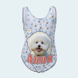 Custom Face&Name Kid's Swimsuit Personalized Face&Name One Piece Swimsuit Girl's Swimwear