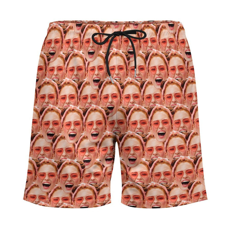 Personalized Face Swim Trunks Custom Multiface Quick Dry Men's Swim Shorts