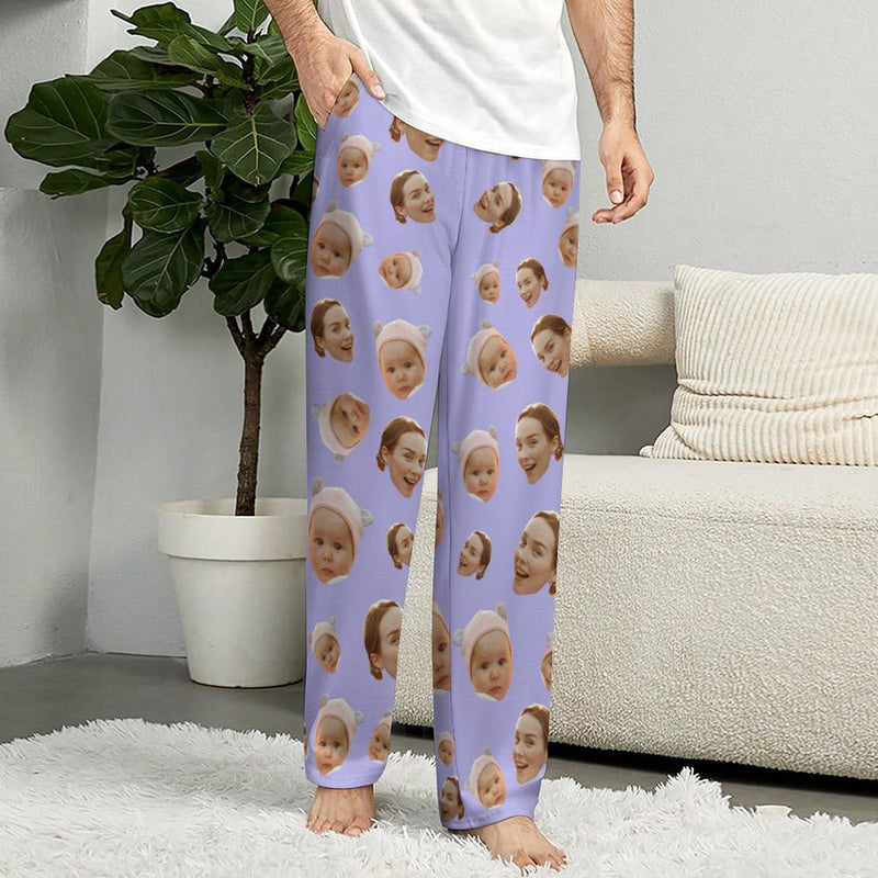 30 Colors Custom Photo Unisex Pajama Pants For Adult&Kids Custom Face Solid Colors Pajama Pants