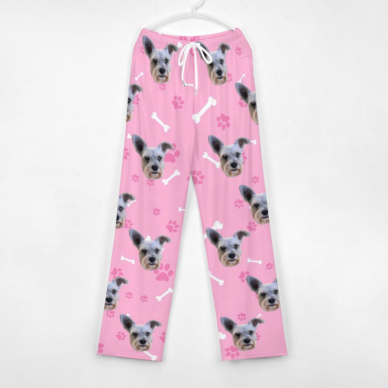 Couple&Kids Pants Custom Dog Face Unisex Pajama Pants Personalized Any Photos Long Pants Pajama