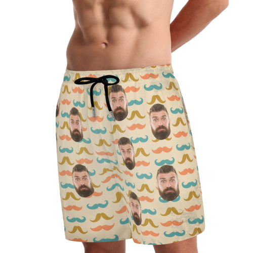 #Father's Day Gift#Custom Face Men's Quick Dry 2 in 1 Swim Shorts Surfing & Beach Shorts