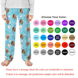 Custom Photo Unisex Pajama Pants For Adults&Kids Custom 30+Colors Face Pajama Pants