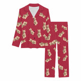 Custom Face Pajamas Set Personalized Women's Face Long Sleeved Pajamas Sleepwear