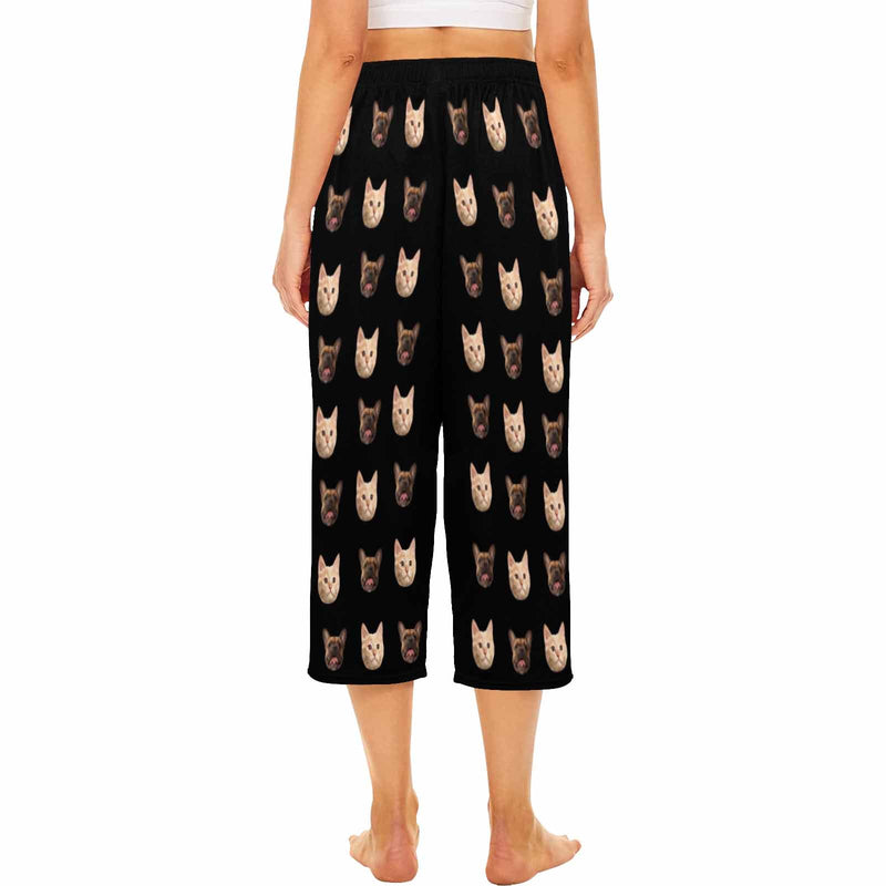 Custom Face Cropped Pajama Pants For Women Personalized Face Pajama Pants