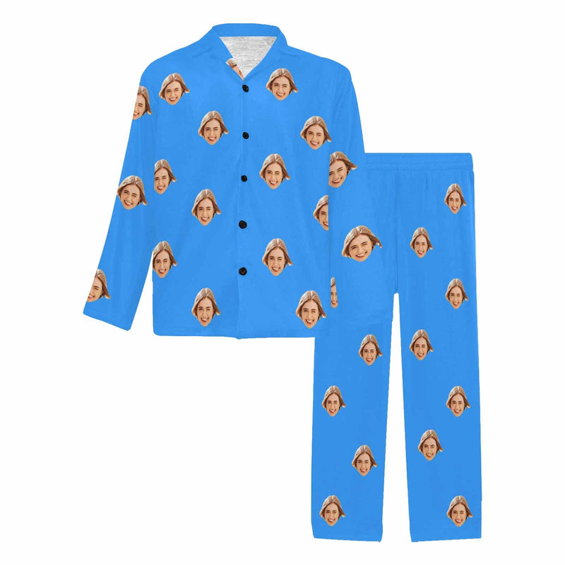 Custom Face Men's Pajama Set Personalized Face Long Sleeve&Short Sleeve Pajamas Set