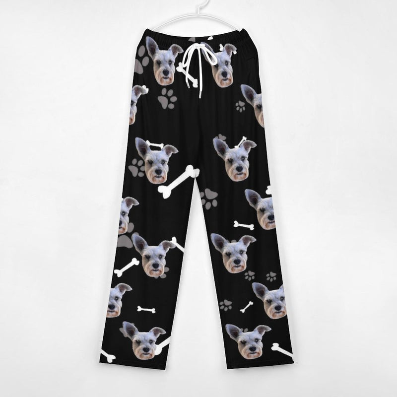 Couple&Kids Pants Custom Dog Face Unisex Pajama Pants Personalized Any Photos Long Pants Pajama