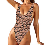 Custom Multi-Face One Piece Swimsuit Personalized Boyfriend Multiface Face Bathingsuit For Women