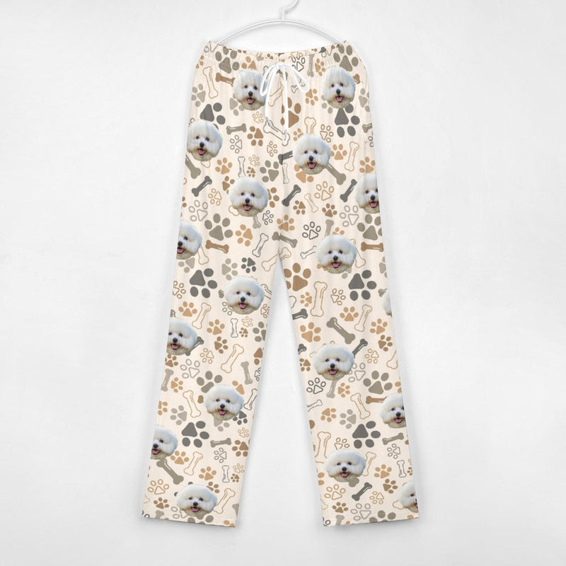 Custom Photo Unisex Pajama Pants Custom Dog Paw Pajama Pants For Men&Women