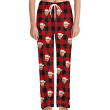 Unisex Pajama Pants Custom Face Christmas Red Pajama Pants For Men&Women Personalized Any Photos Pajama Pants