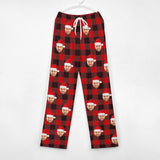 Unisex Pajama Pants Custom Face Christmas Red Pajama Pants For Men&Women Personalized Any Photos Pajama Pants