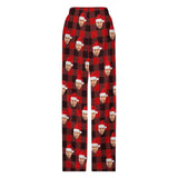 Unisex Pajama Pants Custom Face Christmas Red Pajama Pants For Men&Women Personalized Any Photos Pajama Pants