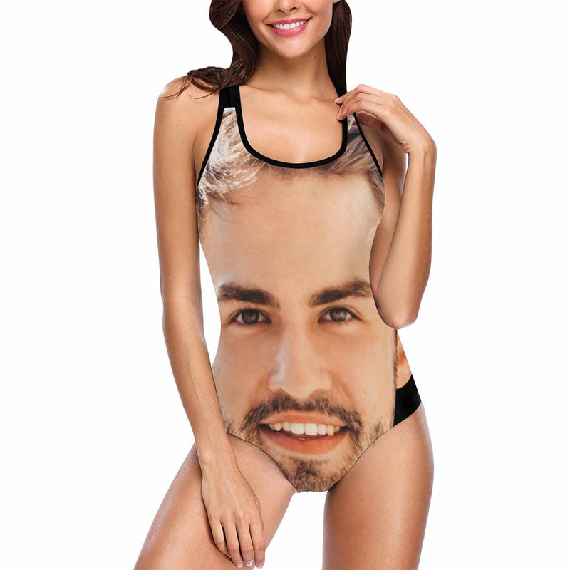 XS-5XL#Custom Big Face Funny Tank Top Swimsuit Personalized Photo One Piece Swimsuit Bathingsuit