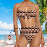 Custom Multi-Face Bow Bikini Personalized Multiface Bikini Swimsuit Bathingsuit For Women