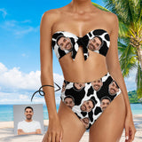 Custom Face Bow Bikini Personalized Husband Face Bikini Swimsuit Bathingsuit For Women