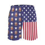 Custom Face American Flag Personalized V-Neck Women's One Piece Swimsuit