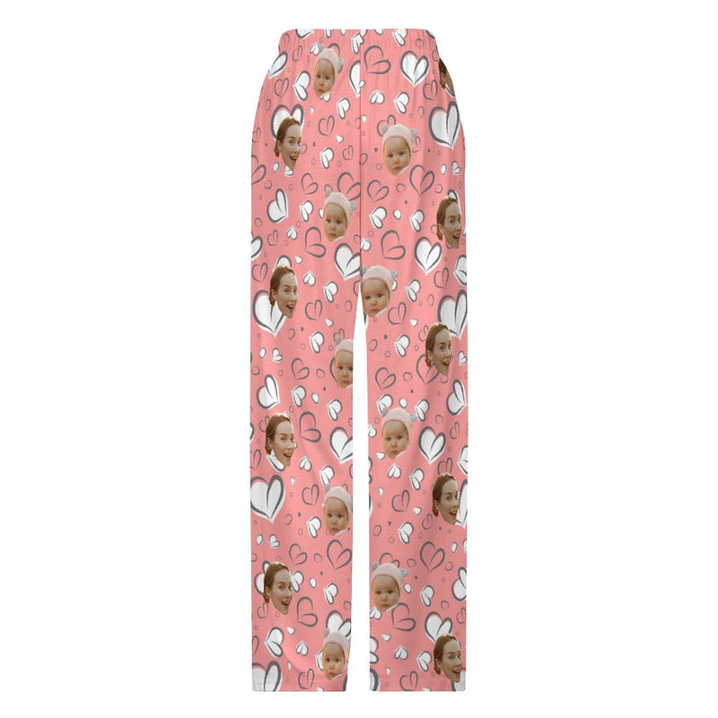 Custom Photo Unisex Pajama Pants For Adults&Kids Custom 30+Colors Face Pajama Pants