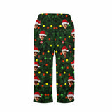 Custom Any Face Kids 2Y-15Y Pajama Pants Personalized Christmas Green Face Pajama Pants