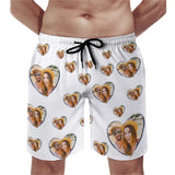 Custom Face 5 Colors Love Personalized Photo Men's Quick-drying Beach Shorts