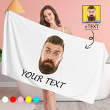 Custom Face&Text Bath Towel Beach Towel Pool Towel Camp Towel