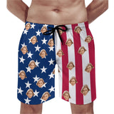 Custom Flag Face Bikini Swimsuit&Swim Shorts Personalized Couple Matching Swimwear