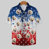 Custom Face Men's Shirt&Pet Shirt Personalized Face Blue&Red Hawaiian Shirt&Pet Shirt For Pet Lovers