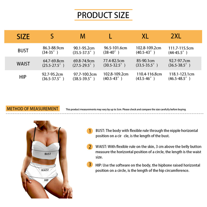 Custom Face Attractive Color Contrast Two-piece Highe Waist Bikini Swimsuit